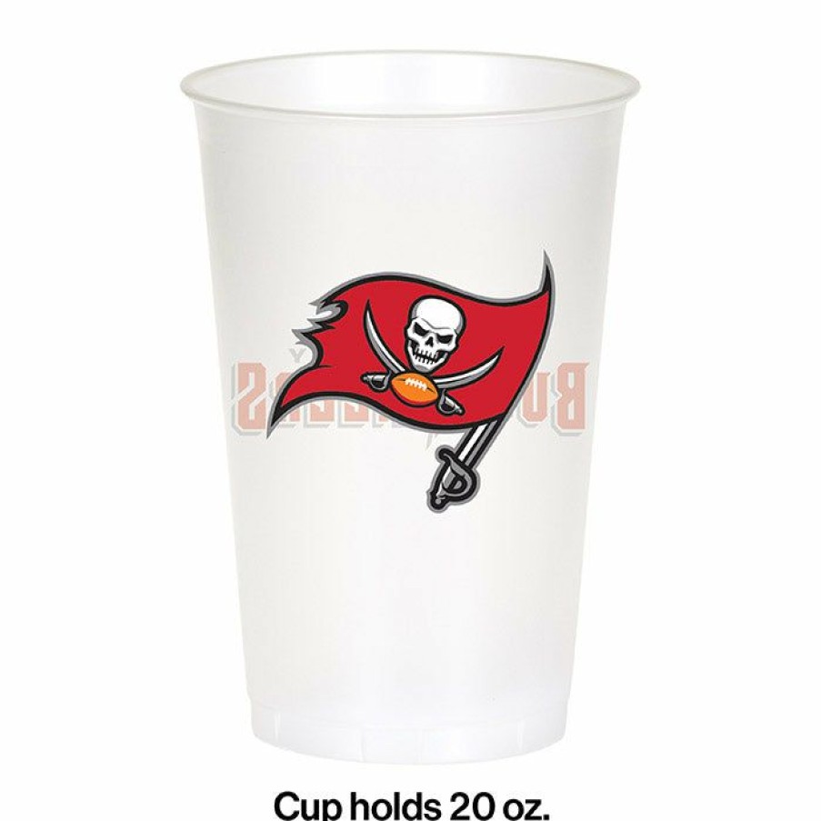 Sports * | Creative Converting Tampa Bay Buccaneers Plastic Cup, 20Oz, 8 Ct Nfl And Football Party Supplies