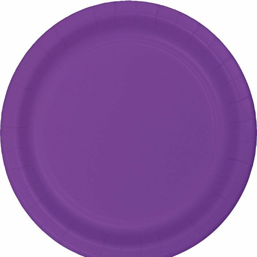 Solid Color Tableware * | Creative Converting Amethyst Purple Banquet Plates, 24 Ct Solid Color Tableware