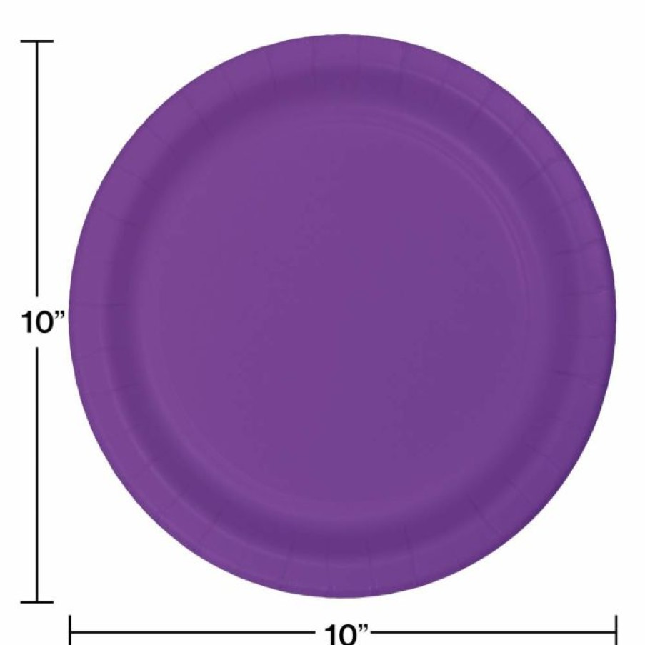 Solid Color Tableware * | Creative Converting Amethyst Purple Banquet Plates, 24 Ct Solid Color Tableware