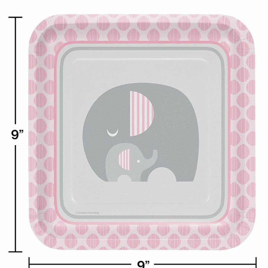 Baby Showers * | Creative Converting Little Peanut Girl Elephant Paper Plates, 8 Ct