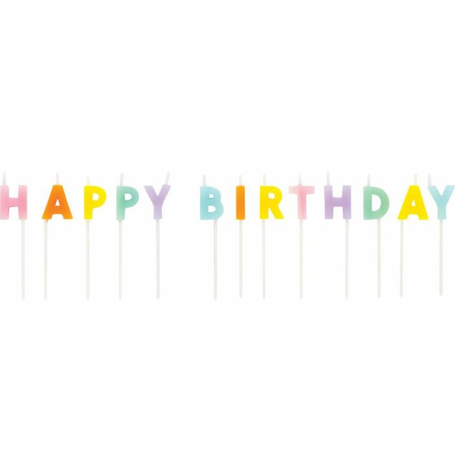 Birthdays * | Creative Converting Birthday Party Candles Happy Birthday Pastels Pick Candles 13Ct