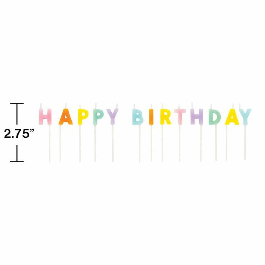 Birthdays * | Creative Converting Birthday Party Candles Happy Birthday Pastels Pick Candles 13Ct