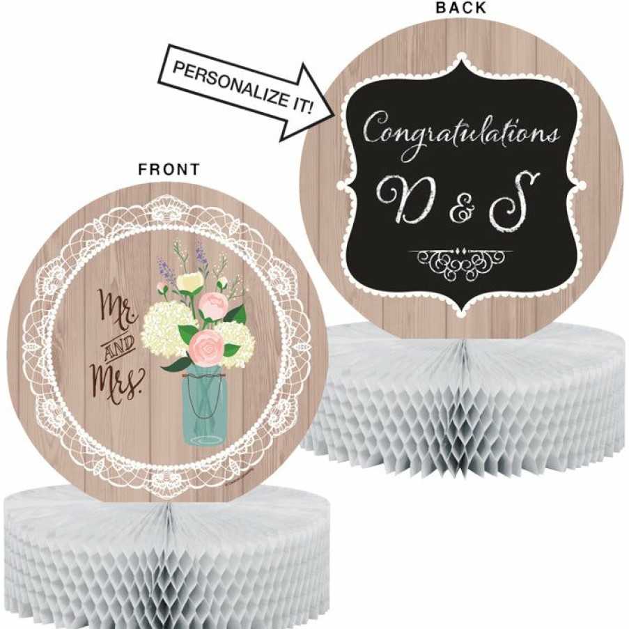 Bridal And Wedding * | Creative Converting Bridal And Wedding Rustic Wedding Centerpiece, Honeycomb, Diecut Set (6/Case)