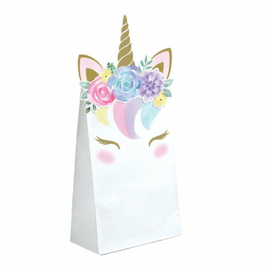 Baby Showers * | Creative Converting Unicorn Baby Shower Paper Treat Bags, Pack Of 8