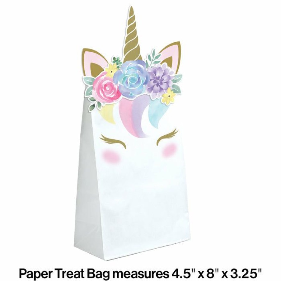 Baby Showers * | Creative Converting Unicorn Baby Shower Paper Treat Bags, Pack Of 8