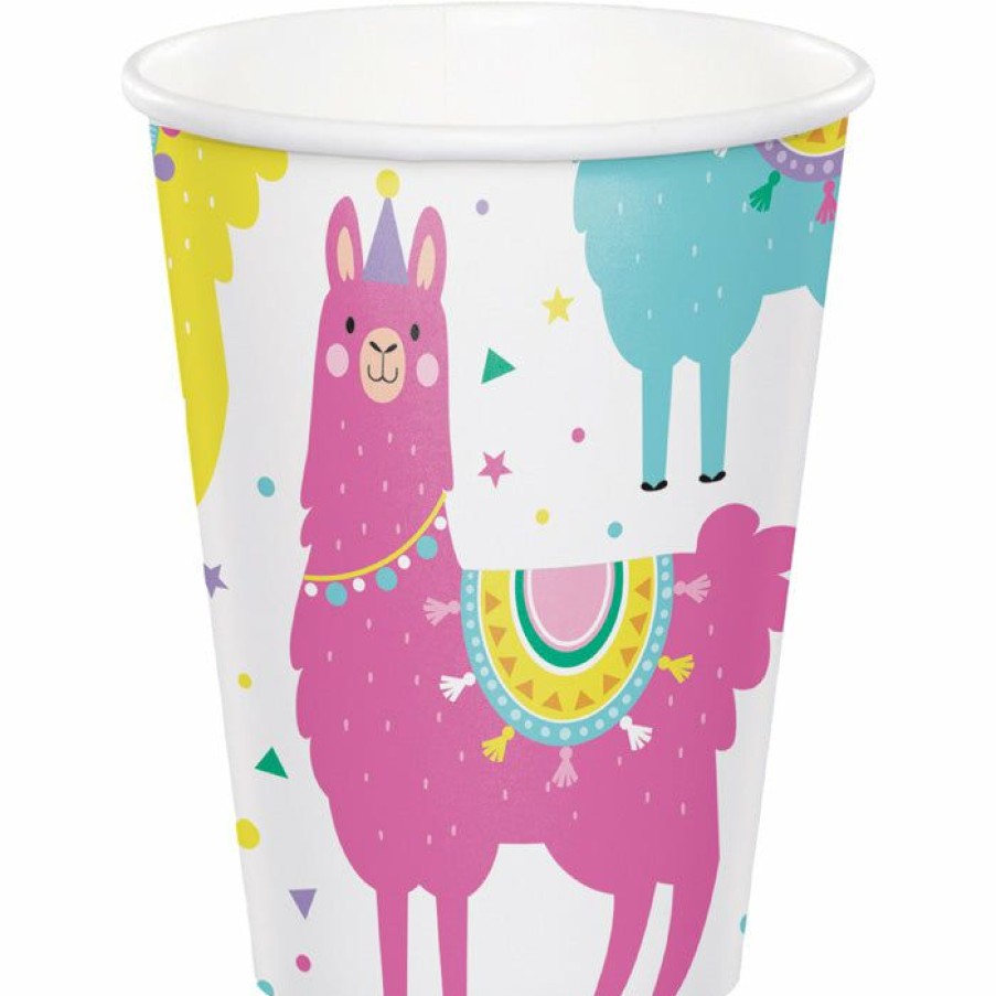 Birthdays * | Creative Converting Kids Birthday Party Themes Llama Party Hot/Cold Paper Paper Cups 9 Oz., 8 Ct