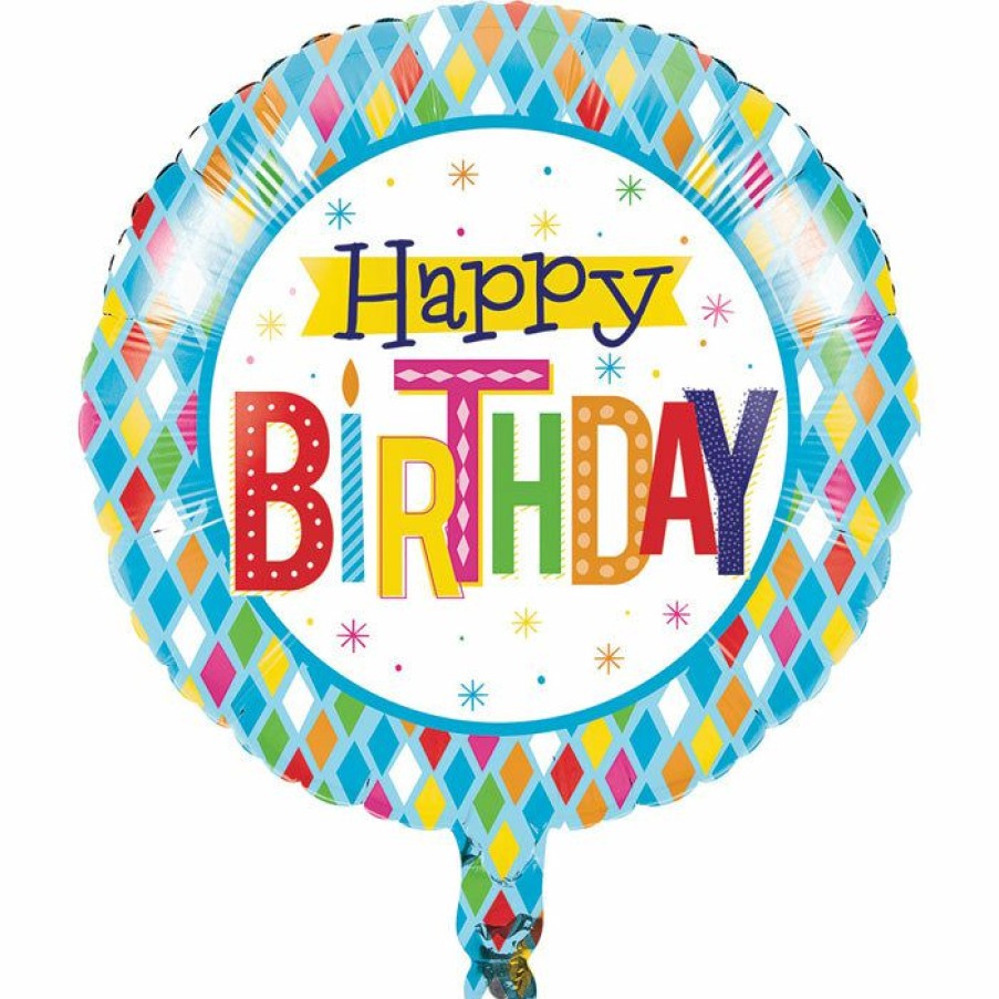 Birthdays * | Creative Converting Bright Birthday Metallic Balloon 18 Kids Birthday Party Themes