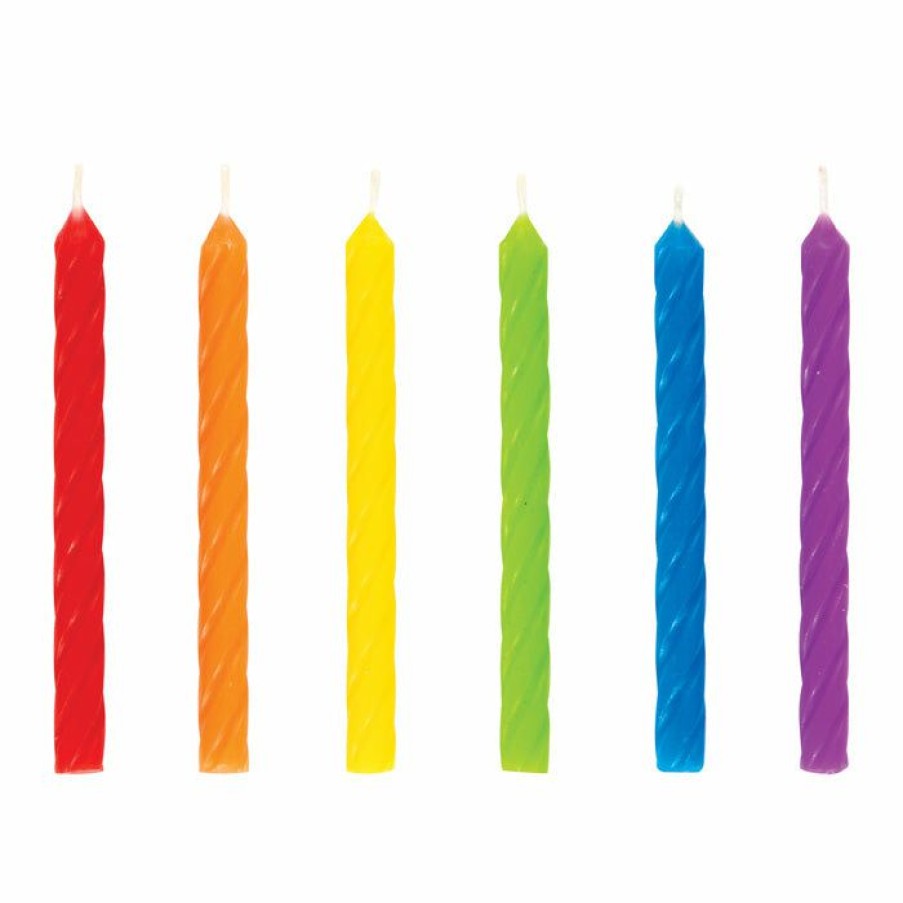 Birthdays * | Creative Converting Spiral Rainbow Candles 24Ct