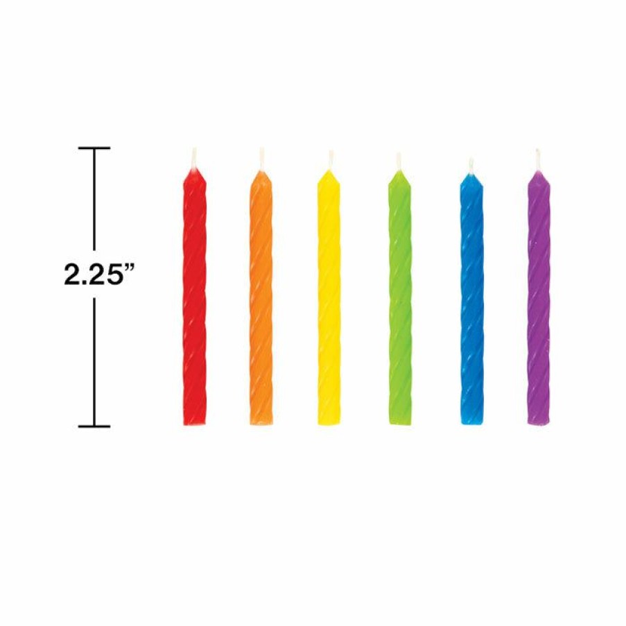 Birthdays * | Creative Converting Spiral Rainbow Candles 24Ct