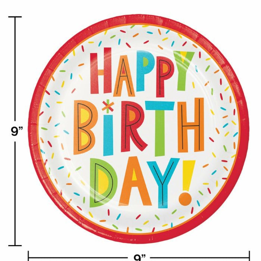 Birthdays * | Creative Converting Birthday Fun Dinner Plate 8Ct Kids Birthday Party Themes