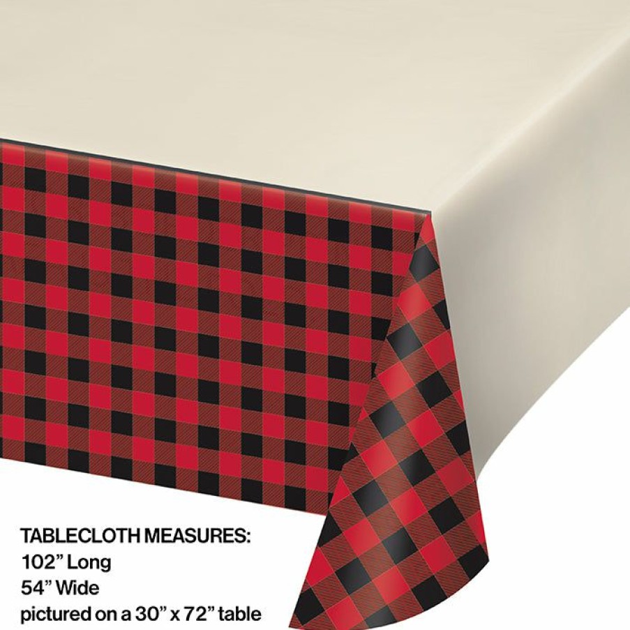 Themed Tableware * | Creative Converting Buffalo Plaid Plastic Tablecover All Over Print, 54 X 102 Themed Tableware