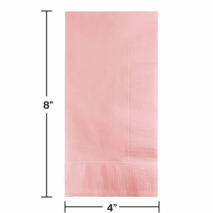 Solid Color Tableware * | Creative Converting Classic Pink Dinner Napkins 2Ply 1/8Fld, 50 Ct Solid Color Tableware