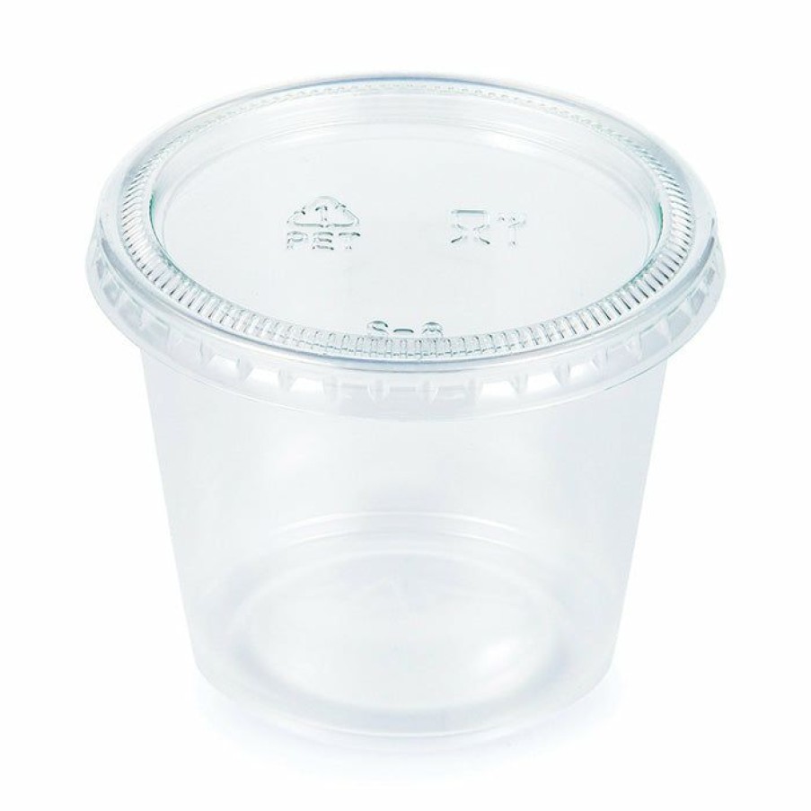 Solid Color Tableware * | Creative Converting Clear 16Ct 5.5 Oz Portion Cups, Clear With Lid, 16 Ct