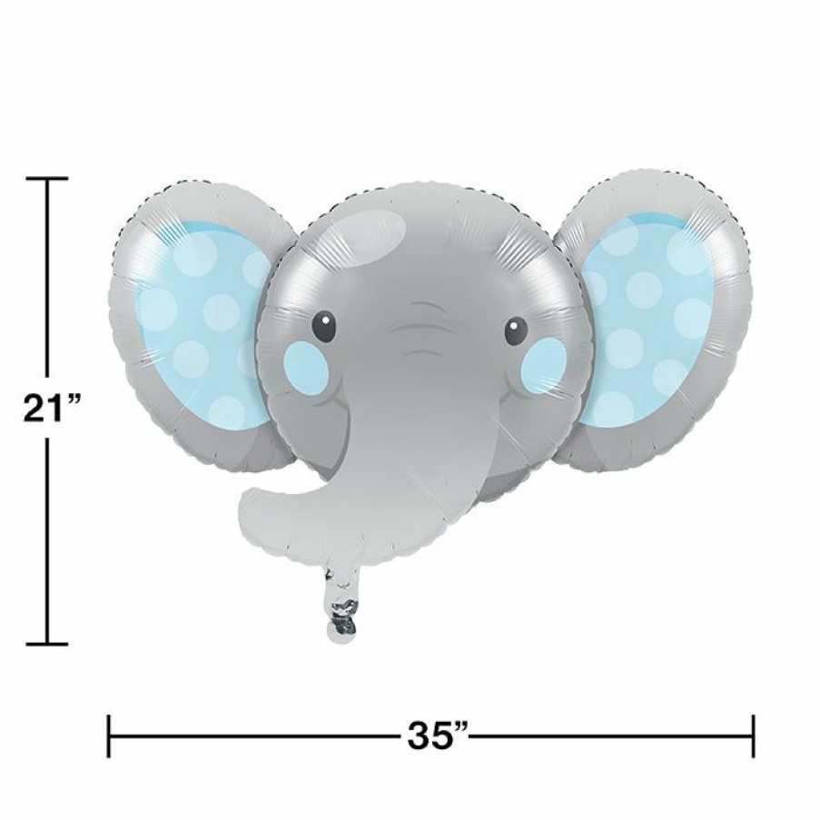 Birthdays * | Creative Converting Kids Birthday Party Themes Enchanting Elephants Boy Metallic Balloon