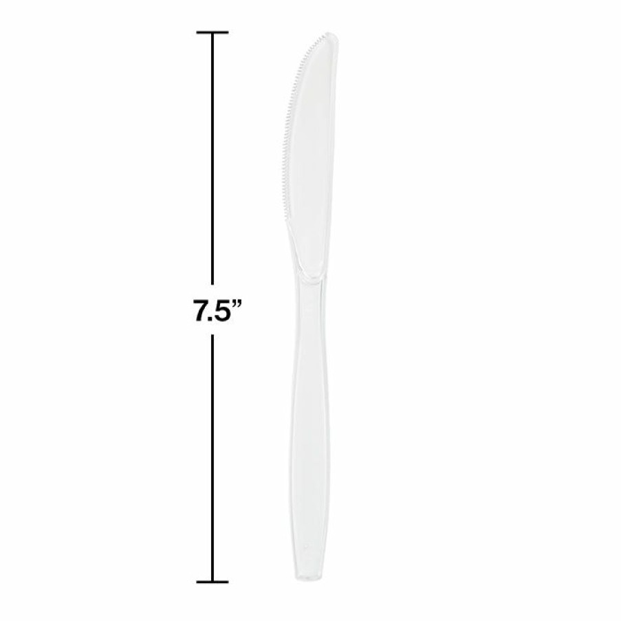 Solid Color Tableware * | Creative Converting Clear Plastic Knives, 24 Ct