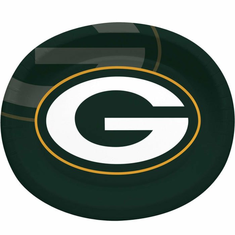 Sports * | Creative Converting Green Bay Packers Oval Platter 10 X 12 , 8 Ct Nfl And Football Party Supplies