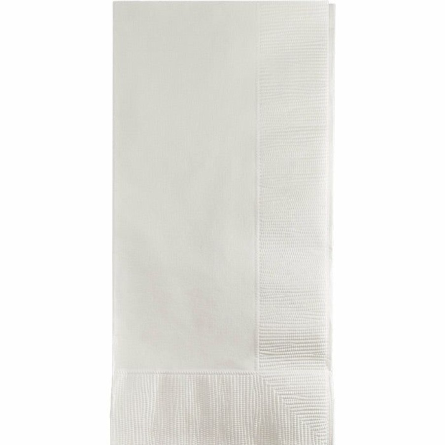 Solid Color Tableware * | Creative Converting White Dinner Napkins 2Ply 1/8Fld, 50 Ct Solid Color Tableware