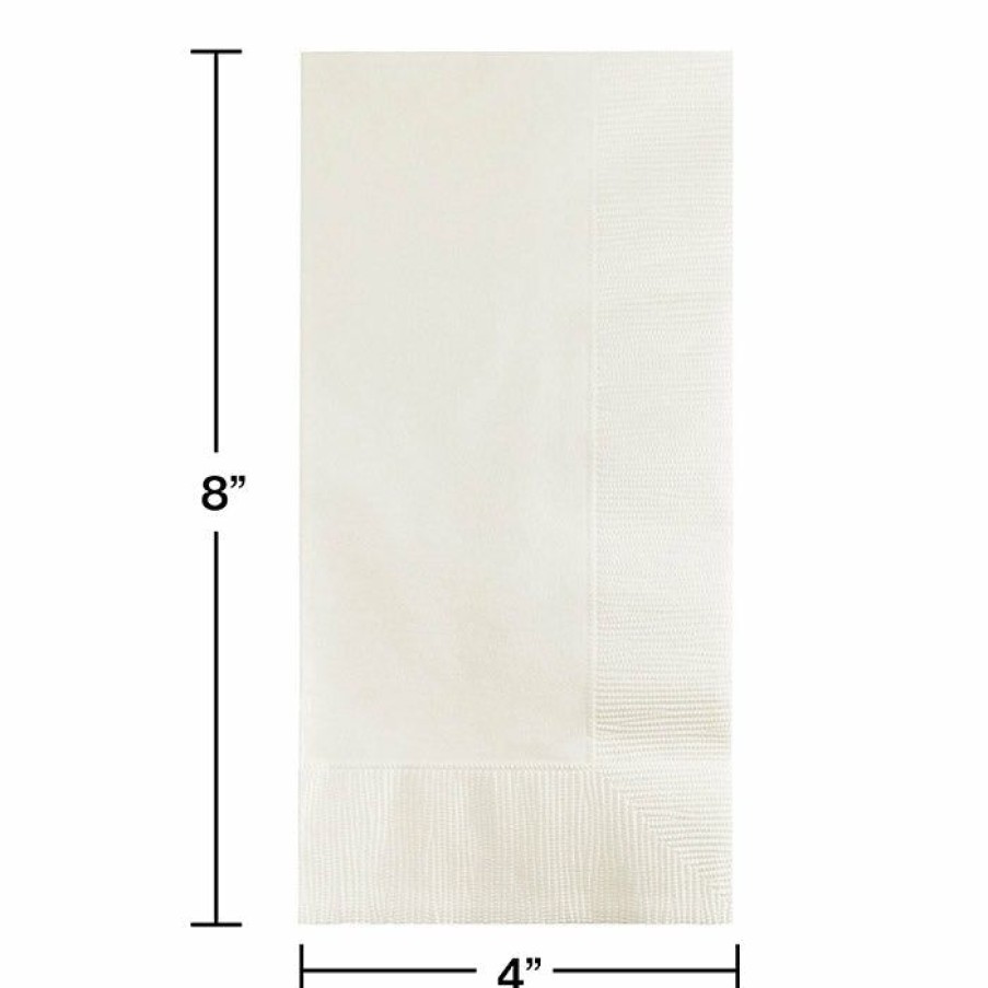 Solid Color Tableware * | Creative Converting White Dinner Napkins 2Ply 1/8Fld, 50 Ct Solid Color Tableware