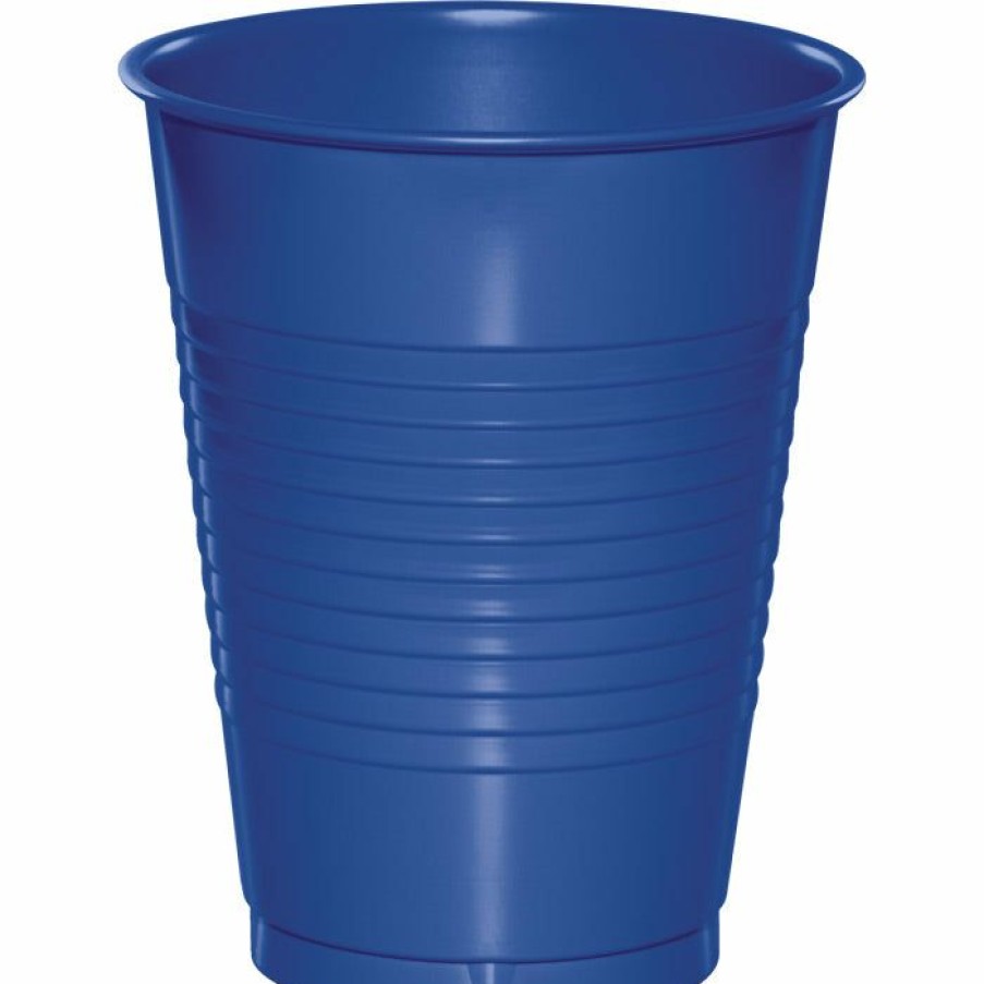 Solid Color Tableware * | Creative Converting Cobalt Blue Plastic Cups, 20 Ct Solid Color Tableware