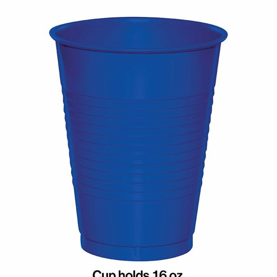 Solid Color Tableware * | Creative Converting Cobalt Blue Plastic Cups, 20 Ct Solid Color Tableware