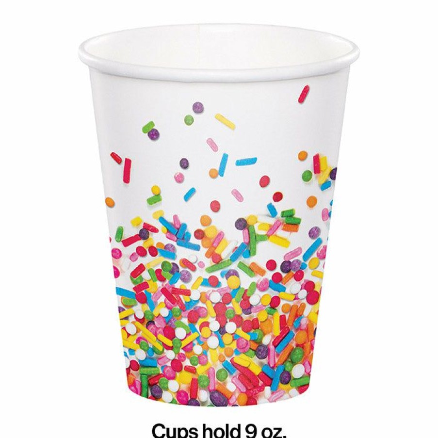 Birthdays * | Creative Converting Sprinkles Hot/Cold Paper Paper Cups 9 Oz., 8 Ct Kids Birthday Party Themes