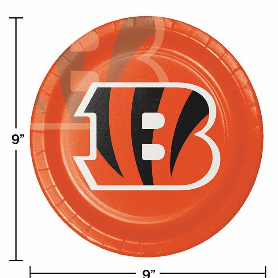 Sports * | Creative Converting Cincinnati Bengals Paper Plates, 8 Ct Nfl And Football Party Supplies