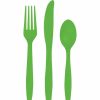 Solid Color Tableware * | Creative Converting Fresh Lime Green Assorted Cutlery, 18 Ct Solid Color Tableware