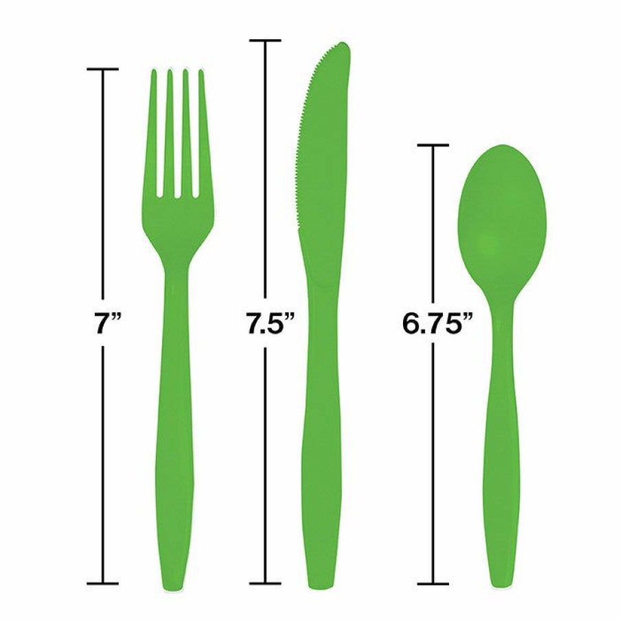 Solid Color Tableware * | Creative Converting Fresh Lime Green Assorted Cutlery, 18 Ct Solid Color Tableware