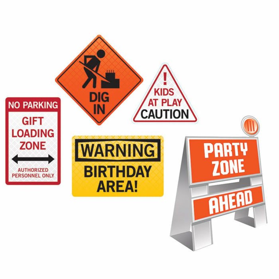 Birthdays * | Creative Converting Kids Birthday Party Themes Big Dig Construction Easel And Wall Sign Set, 5 Ct