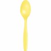 Solid Color Tableware * | Creative Converting Mimosa Yellow Plastic Spoons, 24 Ct Solid Color Tableware