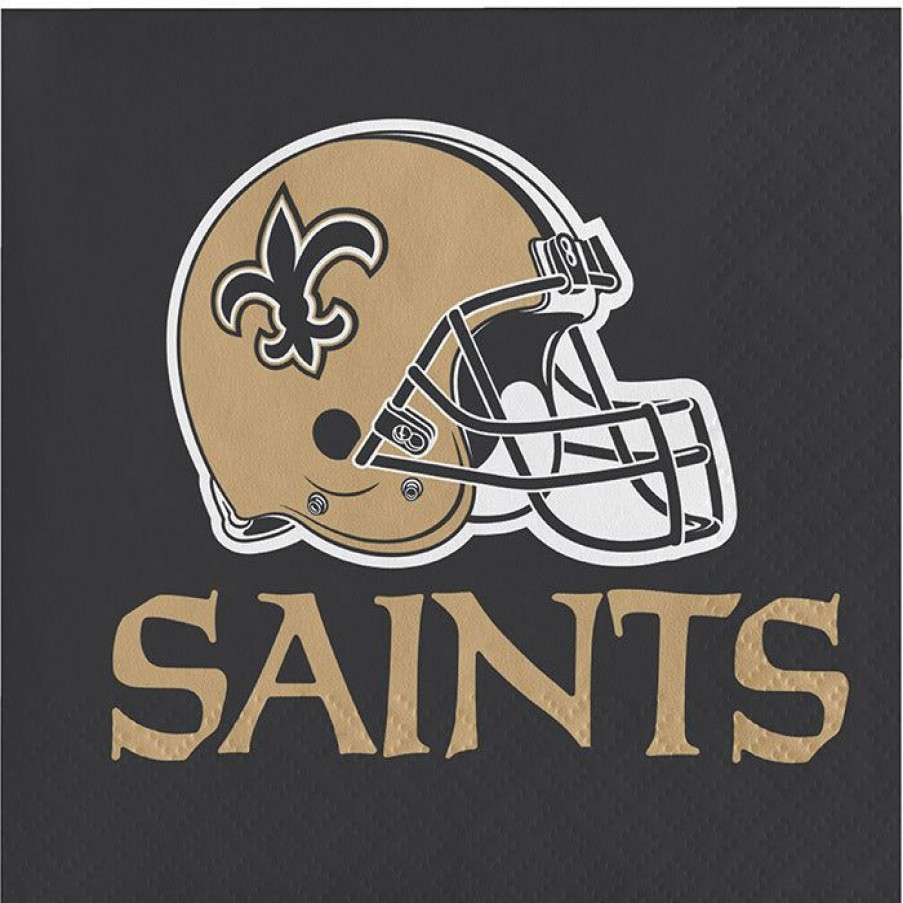 Sports * | Creative Converting Nfl And Football Party Supplies New Orleans Saints Napkins, 16 Ct