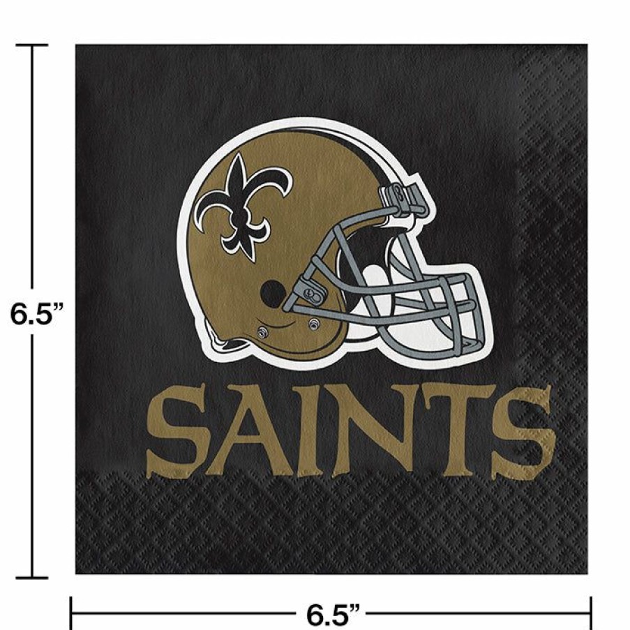 Sports * | Creative Converting Nfl And Football Party Supplies New Orleans Saints Napkins, 16 Ct