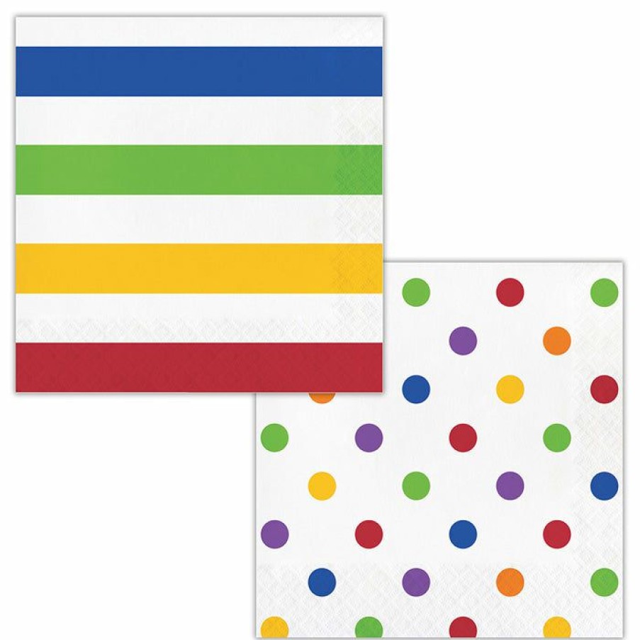 Themed Tableware * | Creative Converting Themed Tableware Dots & Stripes Napkins, 16 Ct