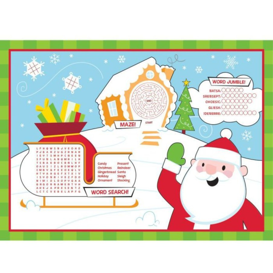 Holidays * | Creative Converting Christmas Party Supplies Placemats, Christmas Activity, 8 Ct