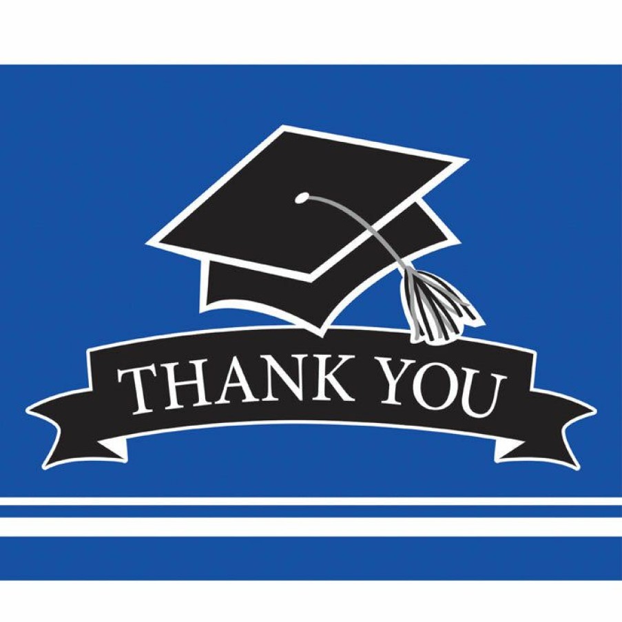 Graduation Party Supplies * | Creative Converting Graduation School Spirit Blue Thank You Notes, 25 Ct