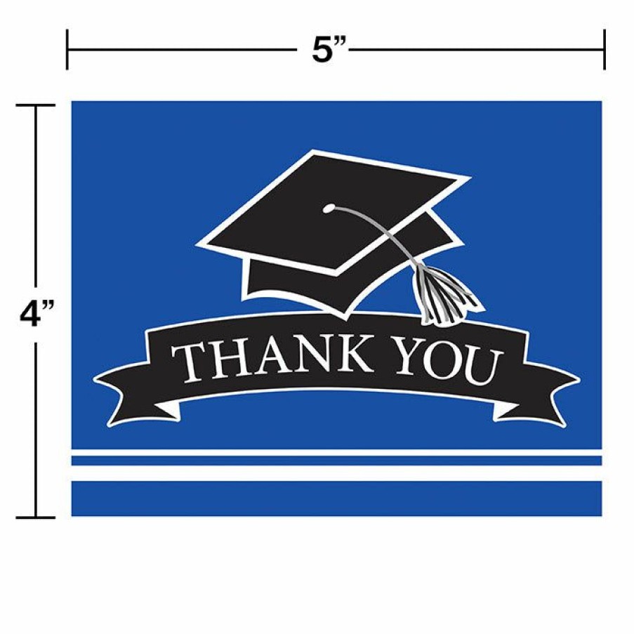 Graduation Party Supplies * | Creative Converting Graduation School Spirit Blue Thank You Notes, 25 Ct