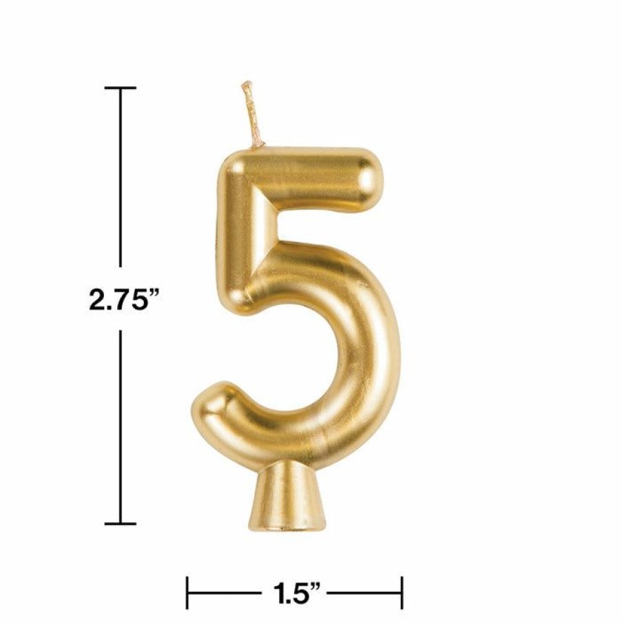 Birthdays * | Creative Converting Gold 5 Candle