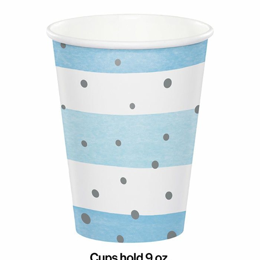 Birthdays * | Creative Converting Blue Silver Celebration Hot/Cold Cups 9Oz. 8Ct