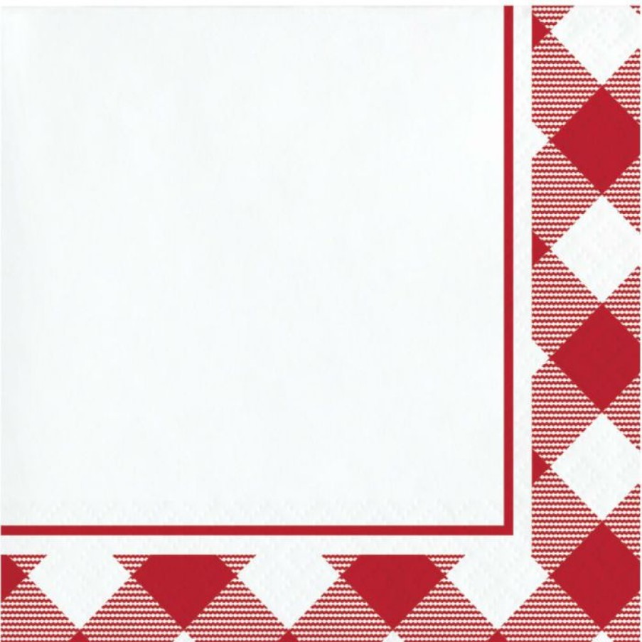 Holidays * | Creative Converting Summer, Bbq And Picnic Themed Decorations Classic Gingham Beverage Napkin (16/Pkg)