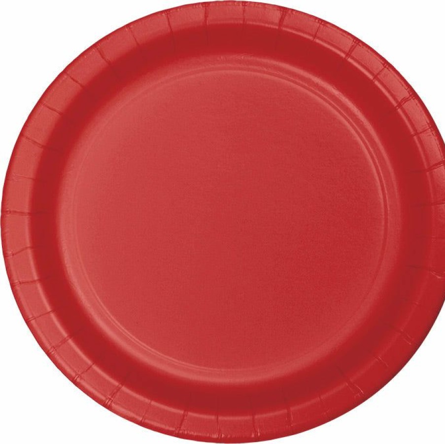 Solid Color Tableware * | Creative Converting Classic Red Banquet Plates, 24 Ct Solid Color Tableware