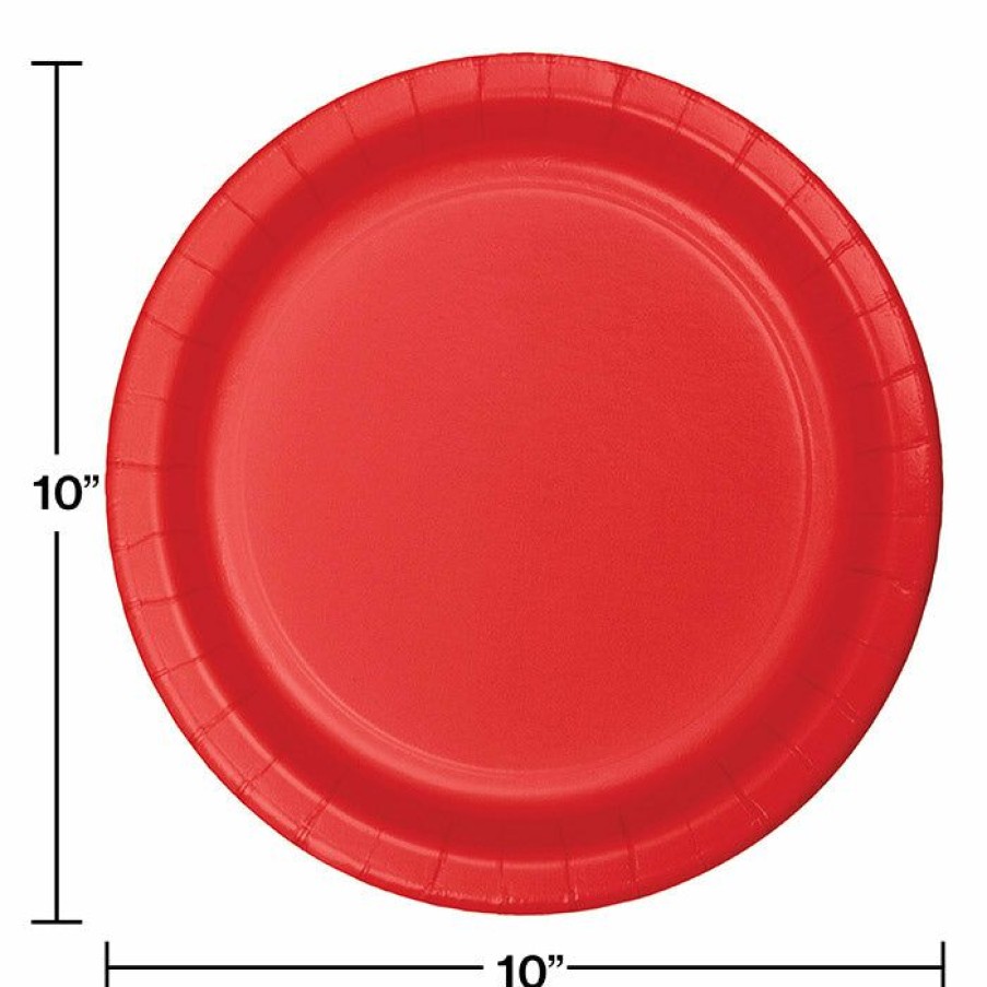 Solid Color Tableware * | Creative Converting Classic Red Banquet Plates, 24 Ct Solid Color Tableware