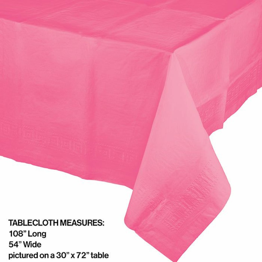 Solid Color Tableware * | Creative Converting Candy Pink Tablecover 54 X 108 Polylined Tissue