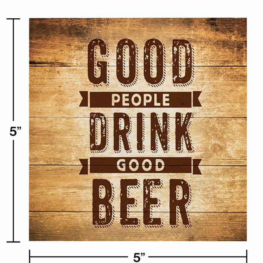 Birthdays * | Creative Converting Adult Birthday Party Themes Cheers And Beers Beverage Napkins, Beer Quote, 16 Ct