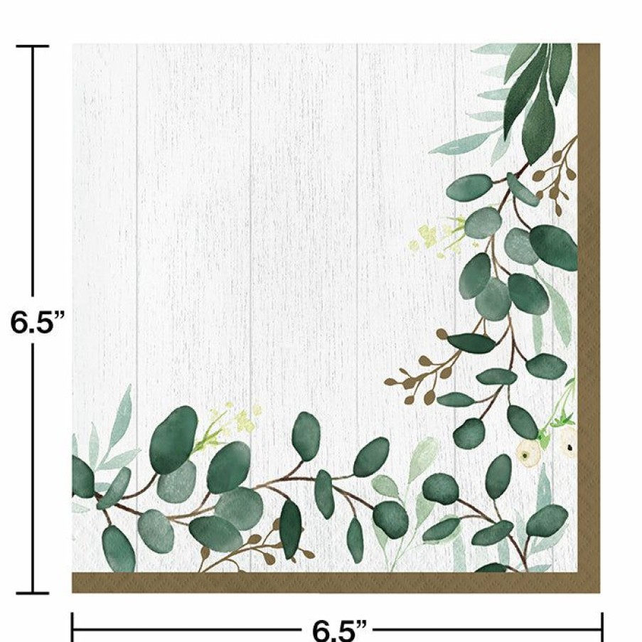 Themed Tableware * | Creative Converting Eucalyptus Greens Luncheon Napkin 16Ct