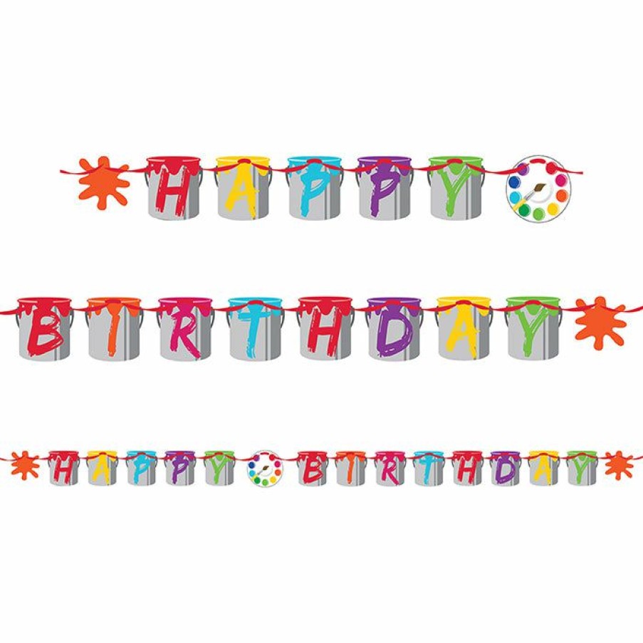 Birthdays * | Creative Converting Kids Birthday Party Themes Art Party Ribbon Banner