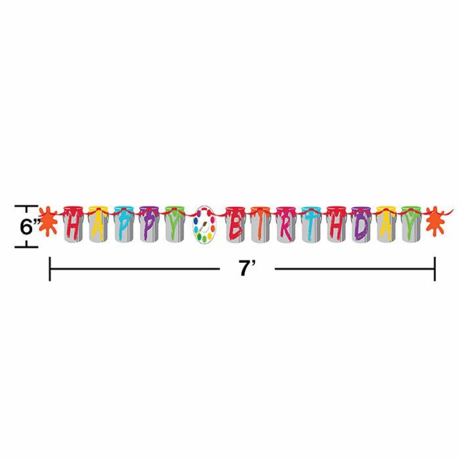 Birthdays * | Creative Converting Kids Birthday Party Themes Art Party Ribbon Banner