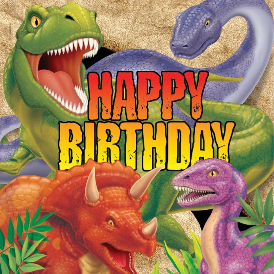 Birthdays * | Creative Converting Kids Birthday Party Themes Dinosaur Birthday Napkins, 16 Ct