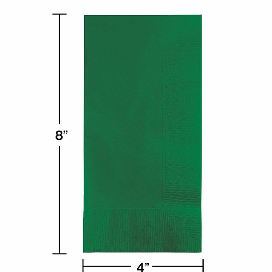 Solid Color Tableware * | Creative Converting Emerald Green Dinner Napkins 2Ply 1/8Fld, 100 Ct Solid Color Tableware