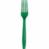 Solid Color Tableware * | Creative Converting Emerald Green Plastic Forks, 24 Ct