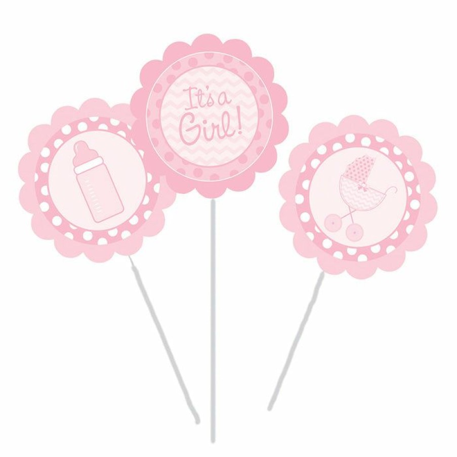 Baby Showers * | Creative Converting It'S A Girl Centerpiece Sticks (18/Case)